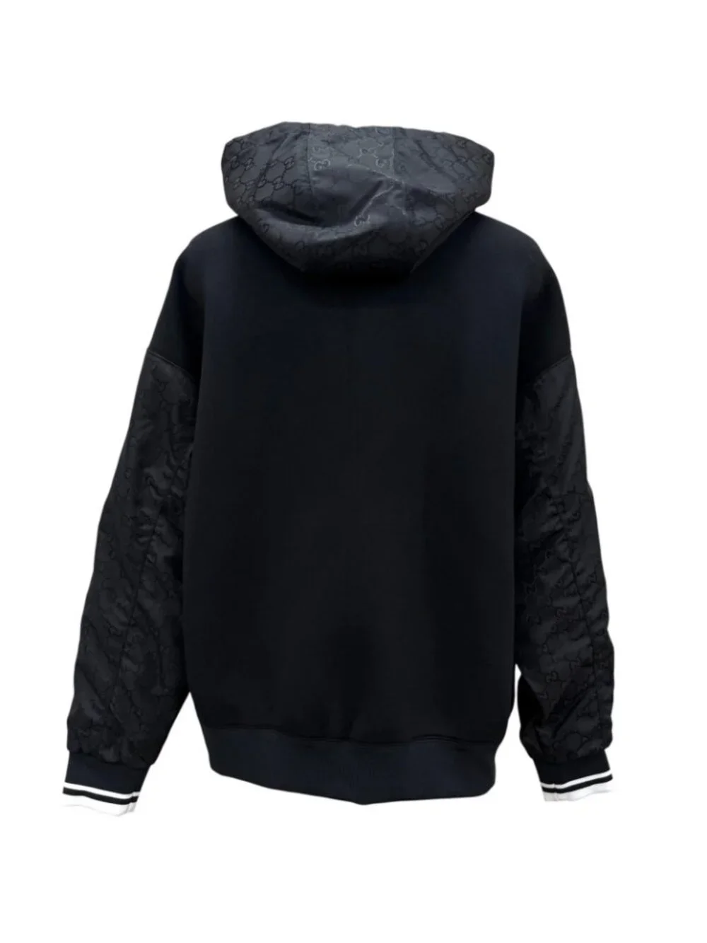 Gucci GG Canvas Contrast Zip Jacket Hoodie Black